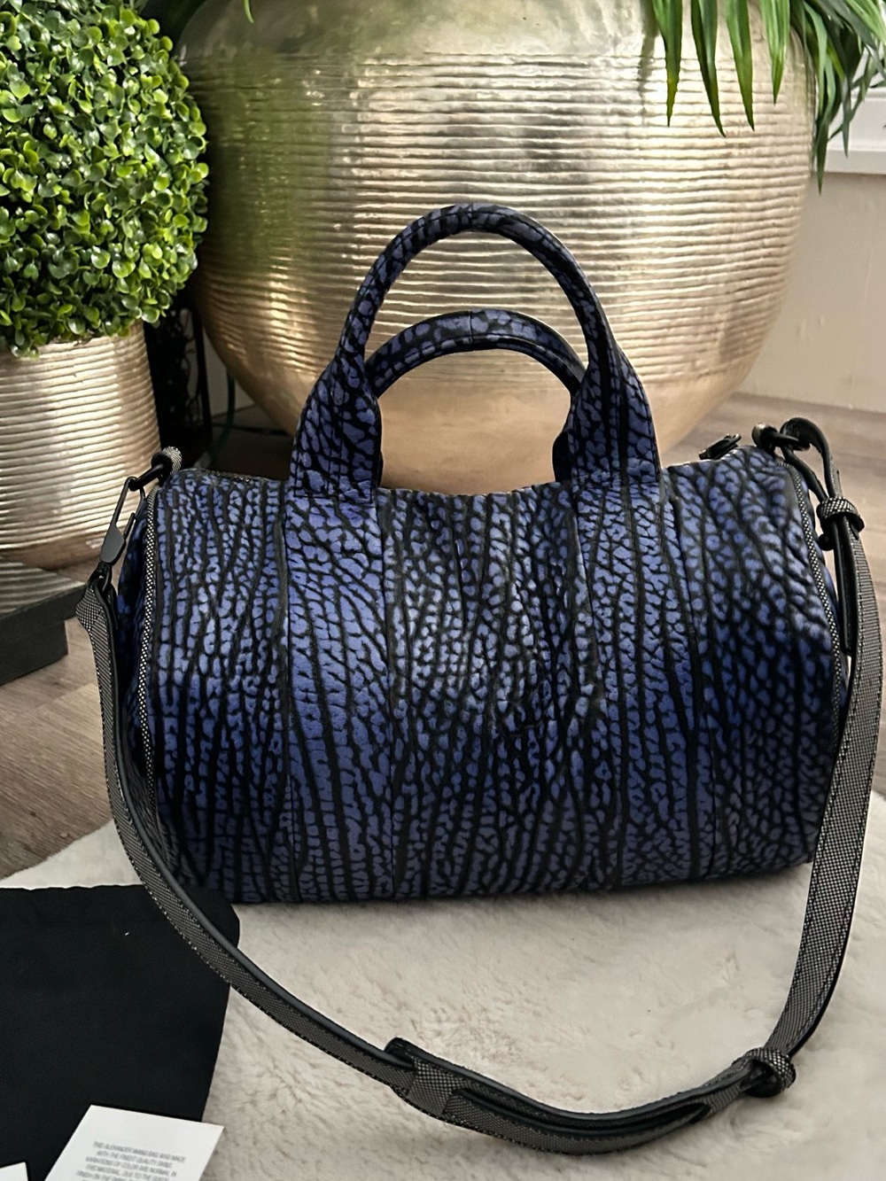 Alexander Wang Rocco Dumbo Nile blue black contrast bag